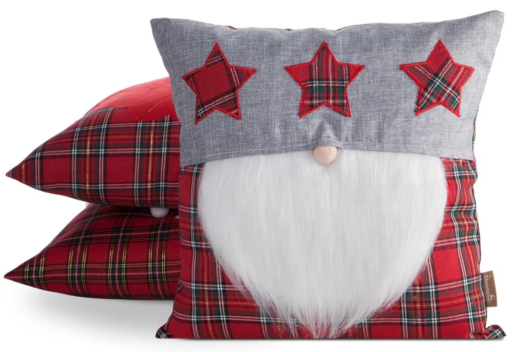 VIANOČNÁ DEKORAČNÁ OBLIEČKA NA VANKÚŠ BEAR 45X45 CM VZOROVANÁ