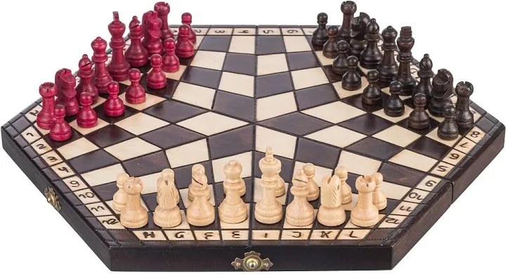 ČistéDrevo Dřevěné šachy - šestihran pro 3 hráče