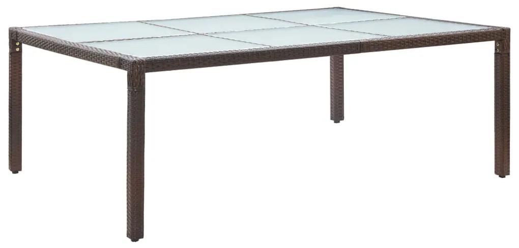 Vonkajší jedálenský stôl hnedý 200x150x74 cm polyratan