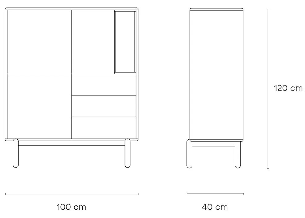 Komoda Corvo 100 × 40 × 120 cm