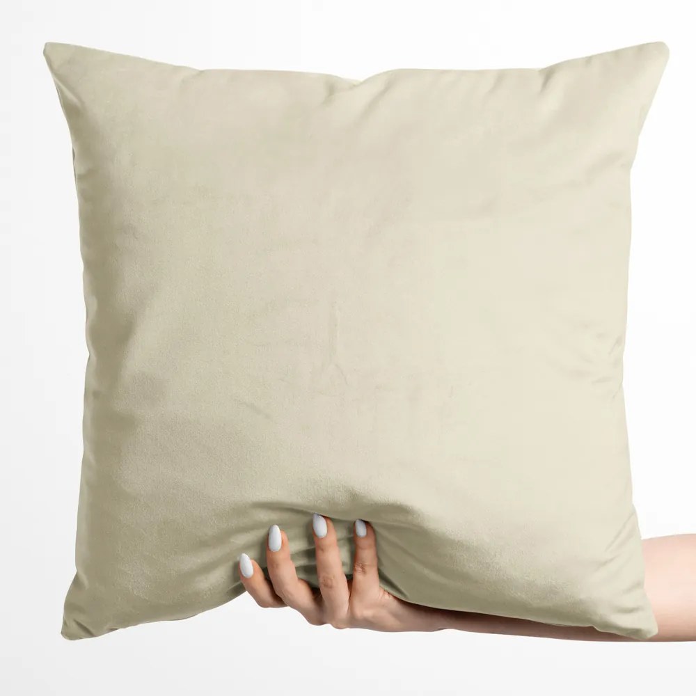 Biante Zamatová obliečka na vankúš Velvet Prémium SVP-003 Smotanová 40 x 40 cm