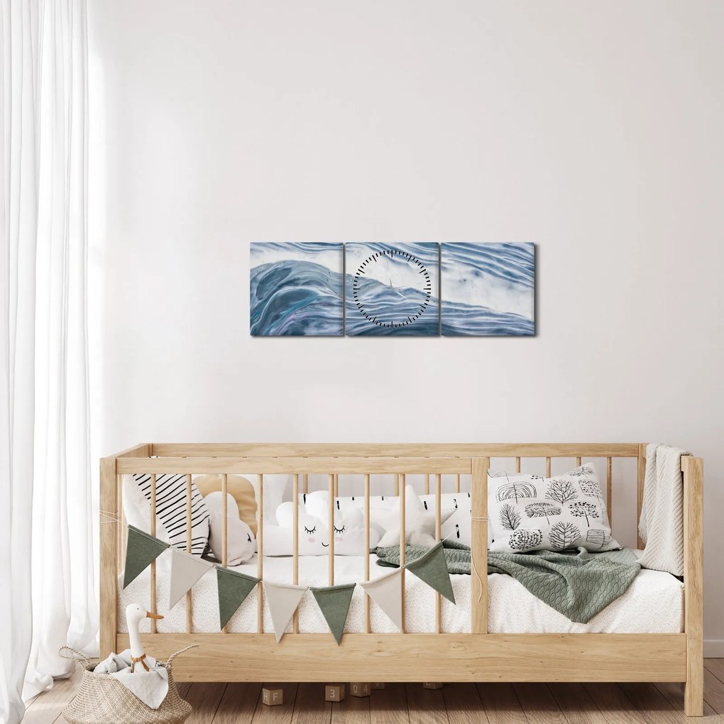 Obraz abstrakcie (s hodinami) (90x30 cm)