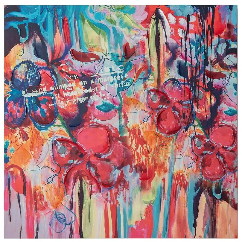 Obraz na plátne 80x80 Abstraktné kvety – graffiti