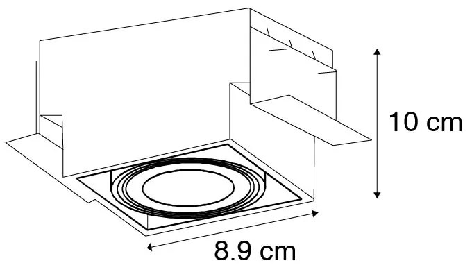 Sada 6 zapustených bodových svetiel bielych GU10 naklápateľných bez rámu - Oneon