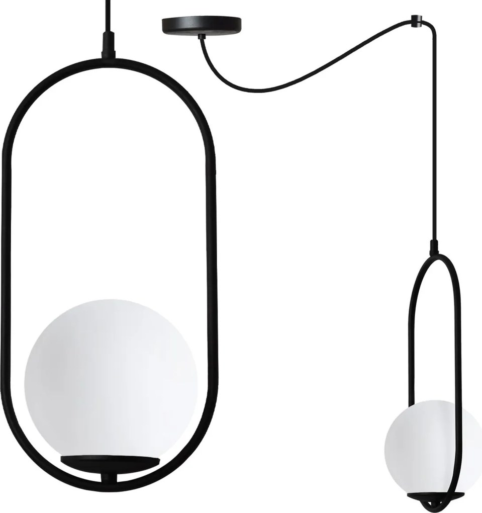 Závesné svietidlo Florence Spider, 1x biele sklenené tienidlo, b, U