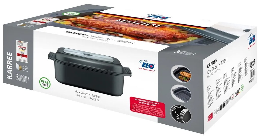 Elo 62042 Pekáč s grilovacím vekom Karree 42 x 26 cm