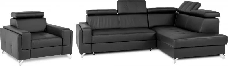 Kožené kreslo Fabio, čierná