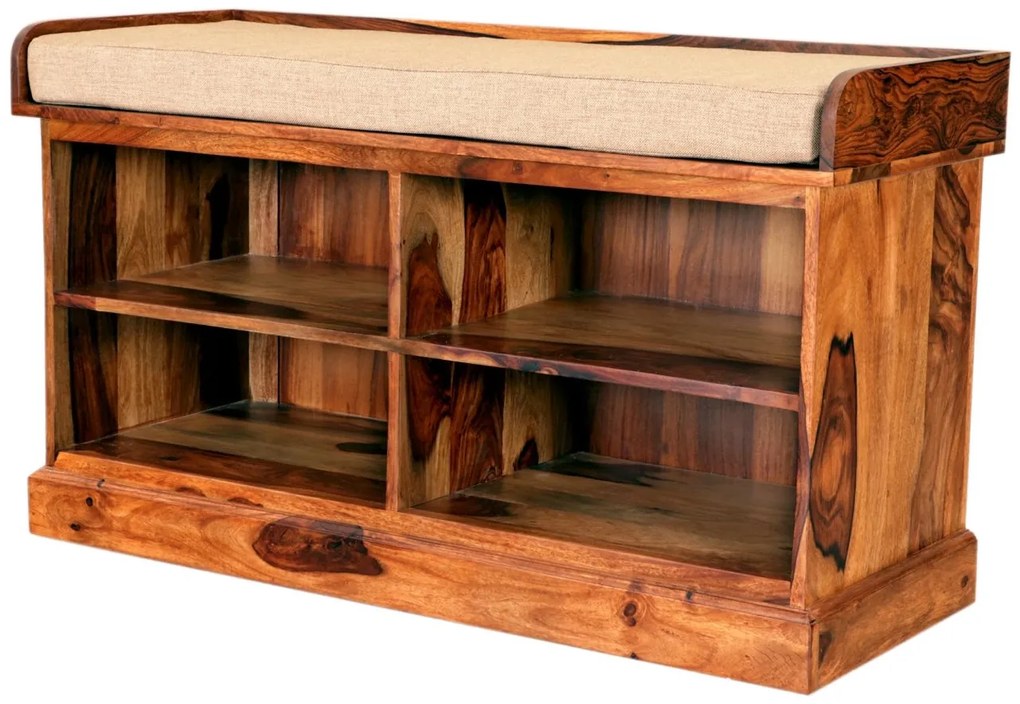 furniture-nabytek.cz - Dřevěný botník s lavicí 105x60x40 z masivu palisandr