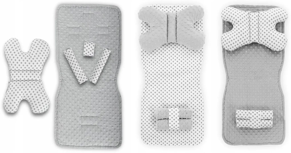 Vulpi Obojstraná podložka do kočíka Minky 5v1 Farba: modrá