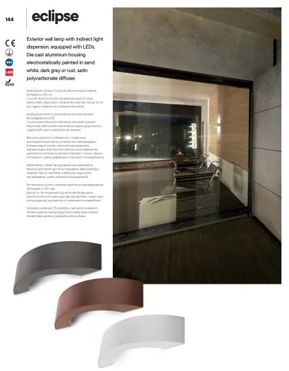 Redo 9903 - LED Vonkajšie nástenné svietidlo ECLIPSE 3xLED/3W/230V IP54