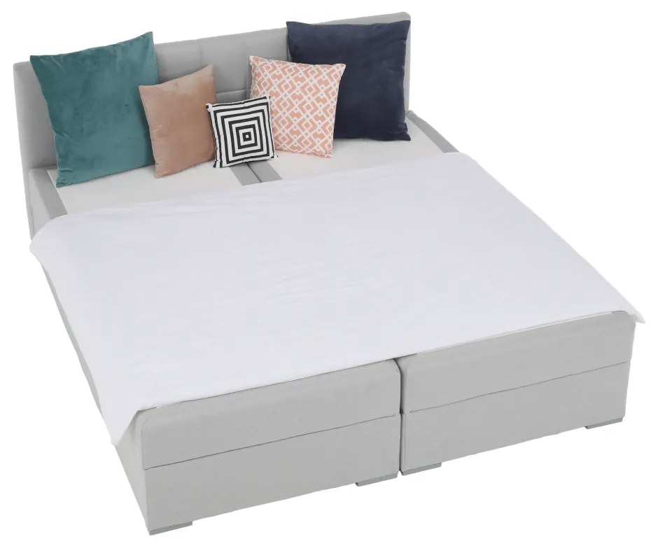 Kondela Boxspringová posteľ 160x200, svetlosivá, FERATA KOMFORT