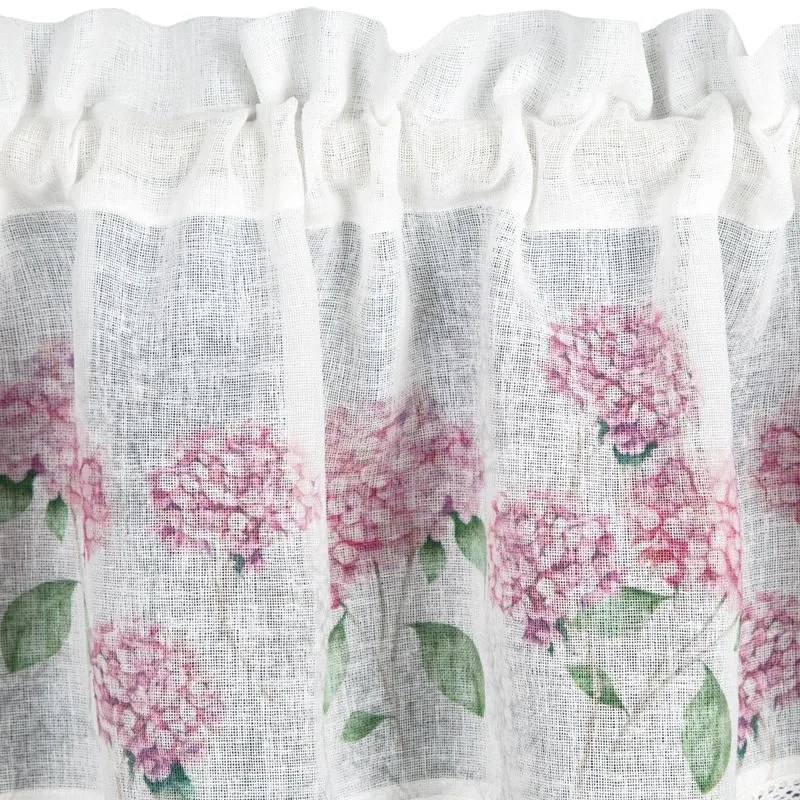 EUROFIRANY Záclona zdobená čipkou 150 cm x 30 cm ružová 100 % polyester
