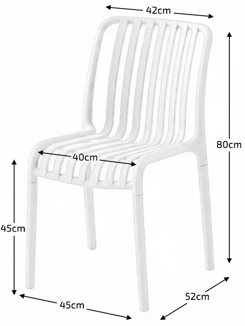 Plastová stolička TREGO, biela