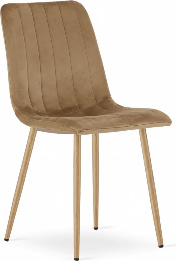 Hnedá zamatová stolička LAVA ALMOND BROWN