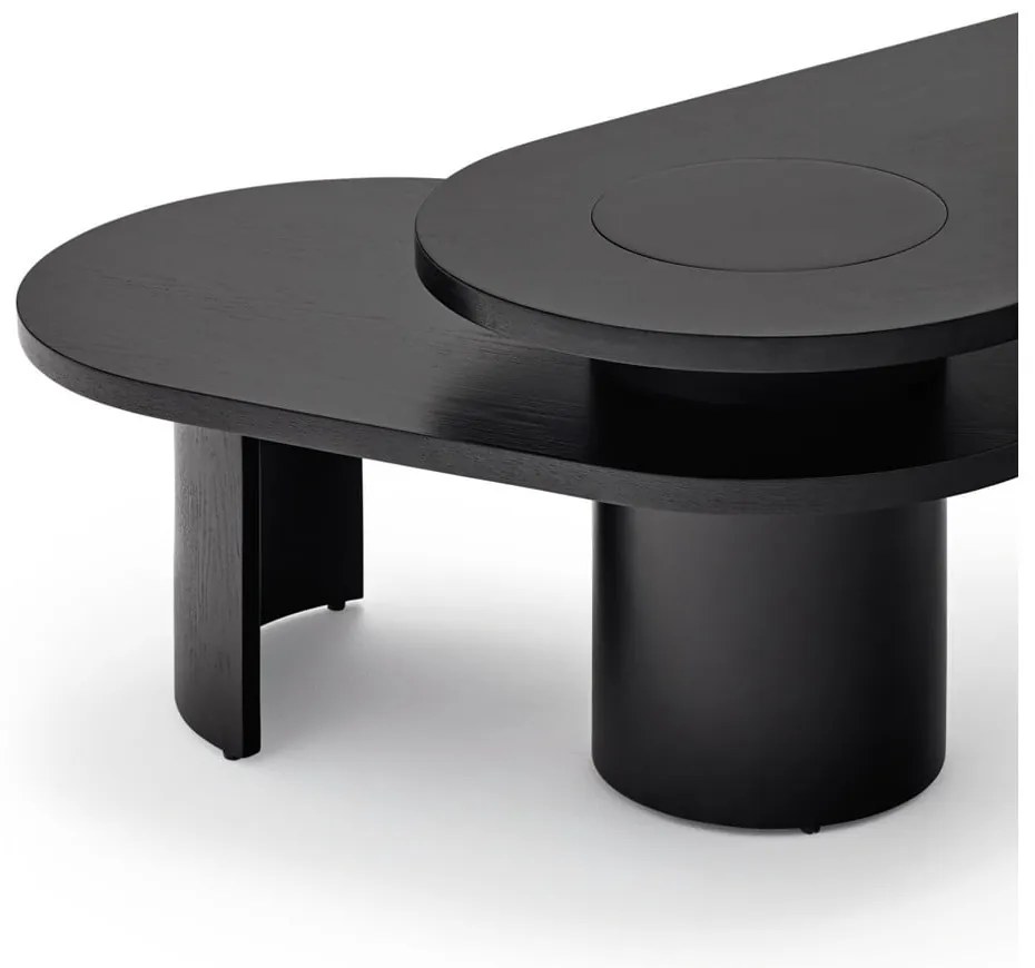 Čierny konferenčný stolík v dekore jaseňa 120x50 cm Nori - Teulat