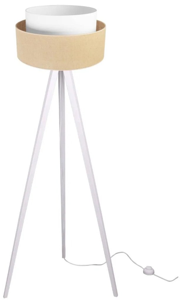 Podlahová lampa JUTA, 1x jutové/biele textilné tienidlo, (výber zo 6 farieb konštrukcie)