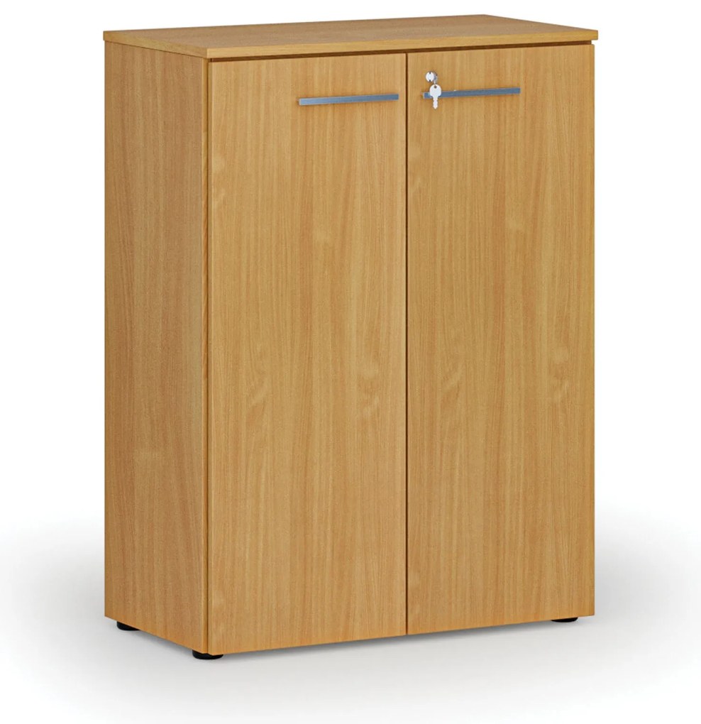 Kancelárska skriňa s dverami PRIMO WOOD, 800 x 420 x 1087 mm, buk