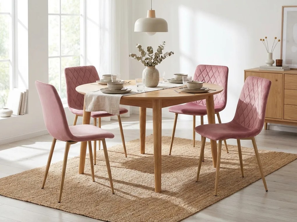 Ružová zamatová stolička TURIN