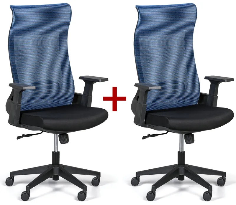 Kancelárska stolička HARPER 1+1 ZADARMO, modrá