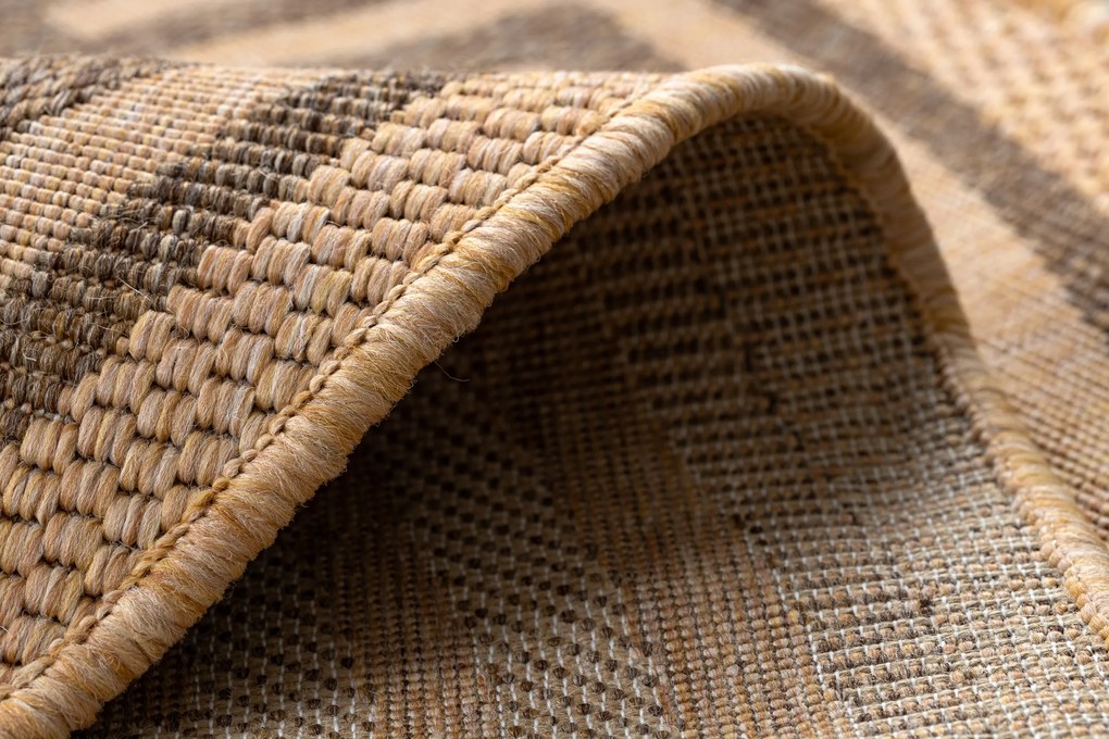 Šnúrkový koberec  SIZAL FLOORLUX kruh 20014 Grécky mais / coffeee