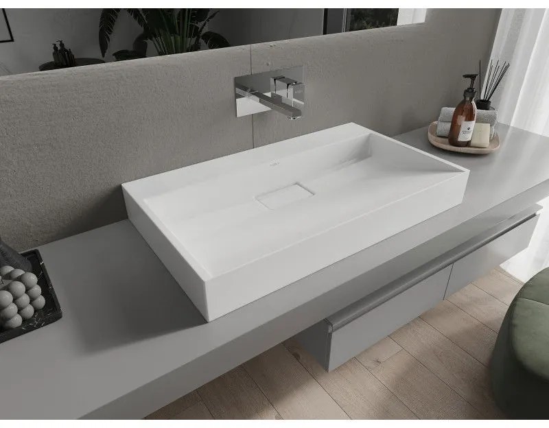 Mexen Ava, umývadlo na dosku z konglomerátu 80 x 46 cm, biela, 23018000