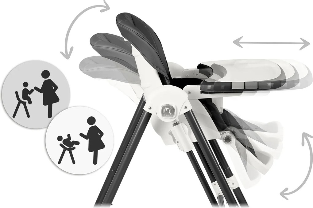 Detská stolička 3v1 Nukido Elite - čierna