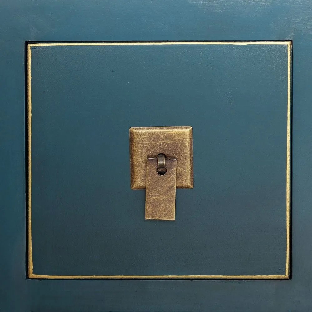 Modrá nízka komoda 130x50,5 cm Oriente – Ixia