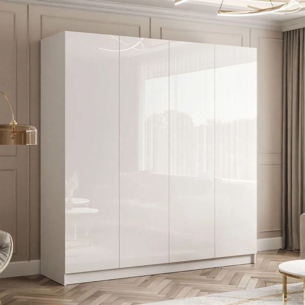 ŠATNÍKOVÁ SKRIŇA BLANCA BIELÝ LESK 4D PUSH