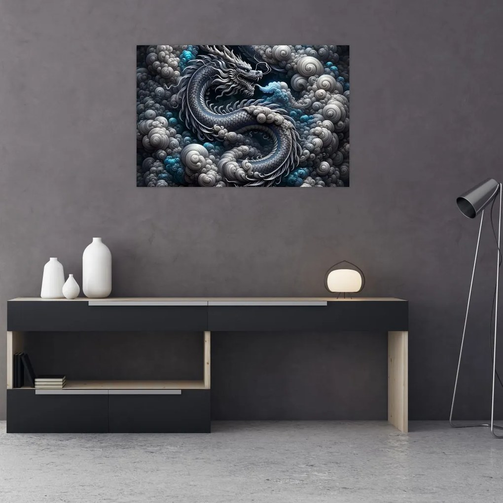 Obraz – Drak v dyme (90x60 cm)