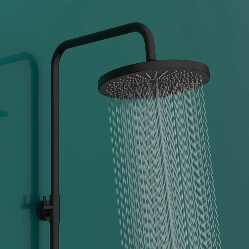 Čierny sprchový set z nerezovej ocele 120 cm Soft Water - Wenko