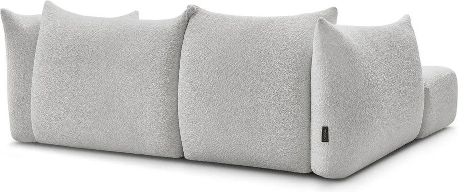 Svetlosivá rohová pohovka z textílie buklé (ľavý roh/s leňoškou) Azra – Bobochic Paris