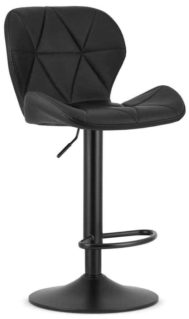 Barová stolička z eko kože s čiernou nohou WEST, čierna