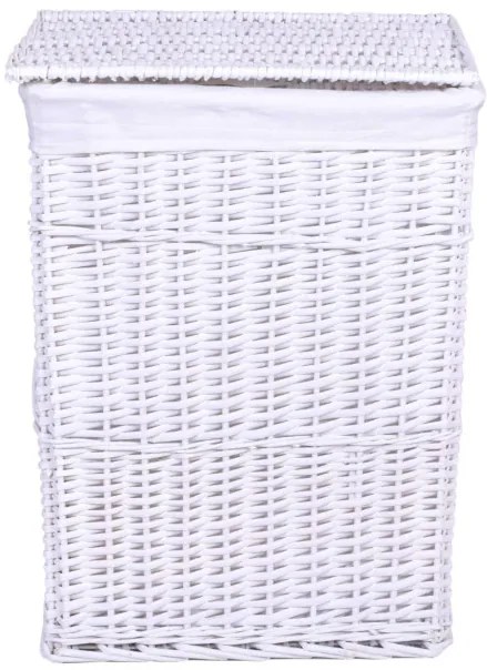 Kôš na bielizeň 114 l prútený biely