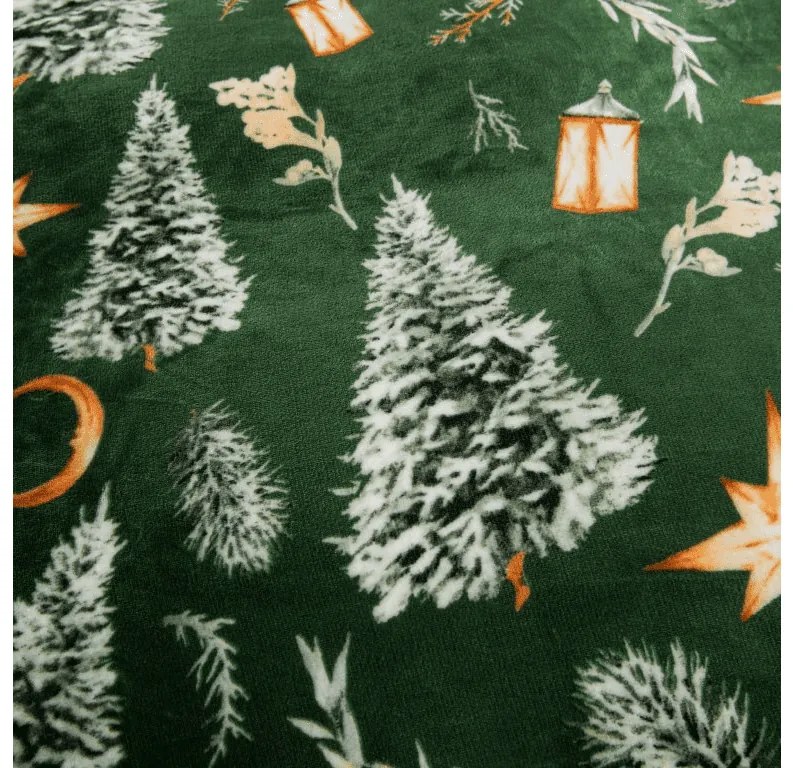 Obliečky mikroplyš GREEN CHRISTMAS zelené Rozmer obliečky: 70 x 90 cm | 140 x 200 cm