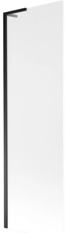 Mexen Next L, 1-krídlová vaňová zástena 60 x 150 cm, 6mm sklo námraza, čierny profil, 895-060-000-03-30-70