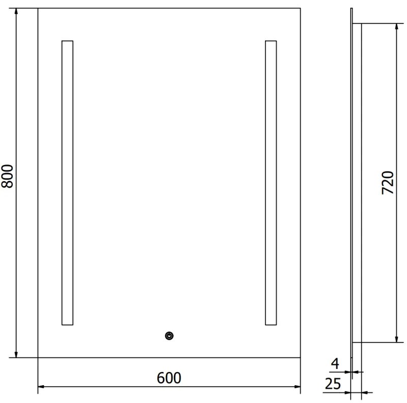 Mexen Remi, LED kúpeľňové zrkadlo s podsvietením 60x80 cm, 6000K, ochrana proti zahmlievaniu, 9804-060-080-611-00