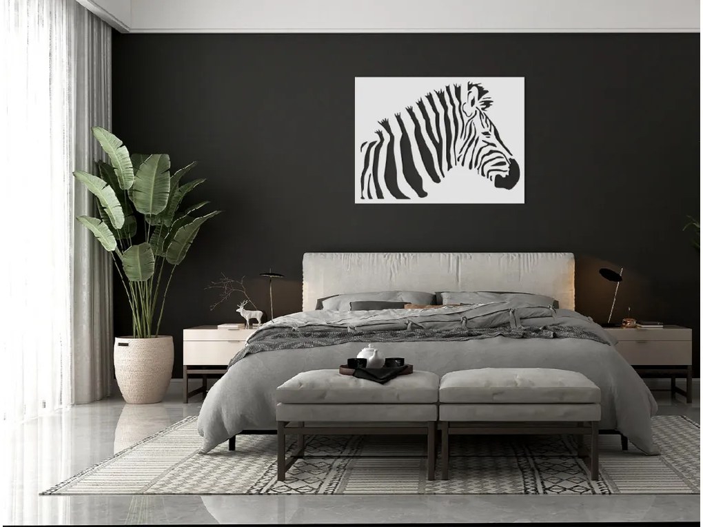 drevko Drevený obraz na stenu Zebra Rozmer obrazu: 32,5 x 43,5 cm, Farba dekorácie: Čierna