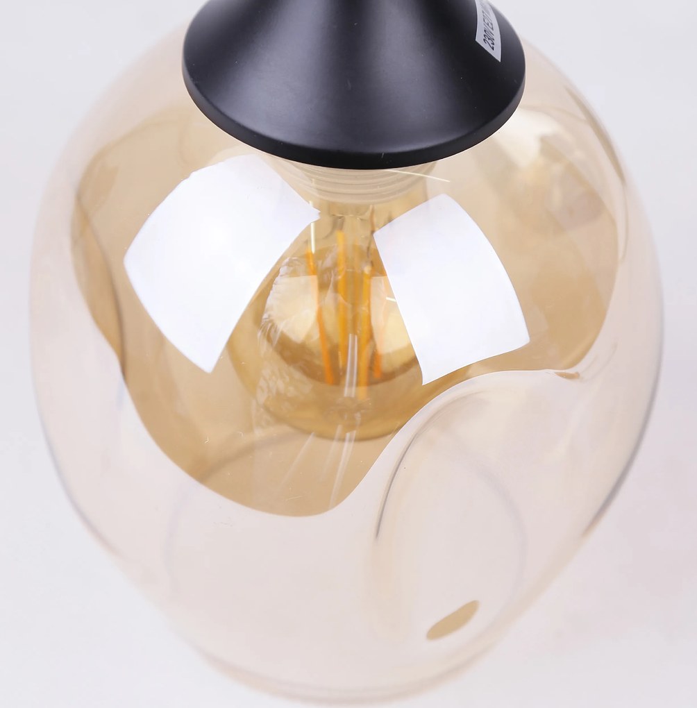 Candellux Čierno-hnedý závesný luster Aspa pre žiarovku E27 31-00583