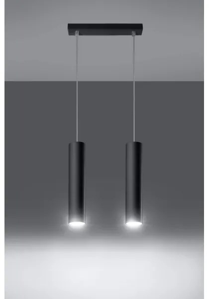Sollux SL.0328 - Luster na lanku LAGOS 2 2xGU10/10W/230V čierna