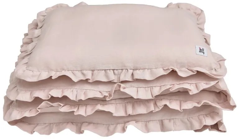 Ľanové obliečky do postieľky DUSTY PINK, vel. M