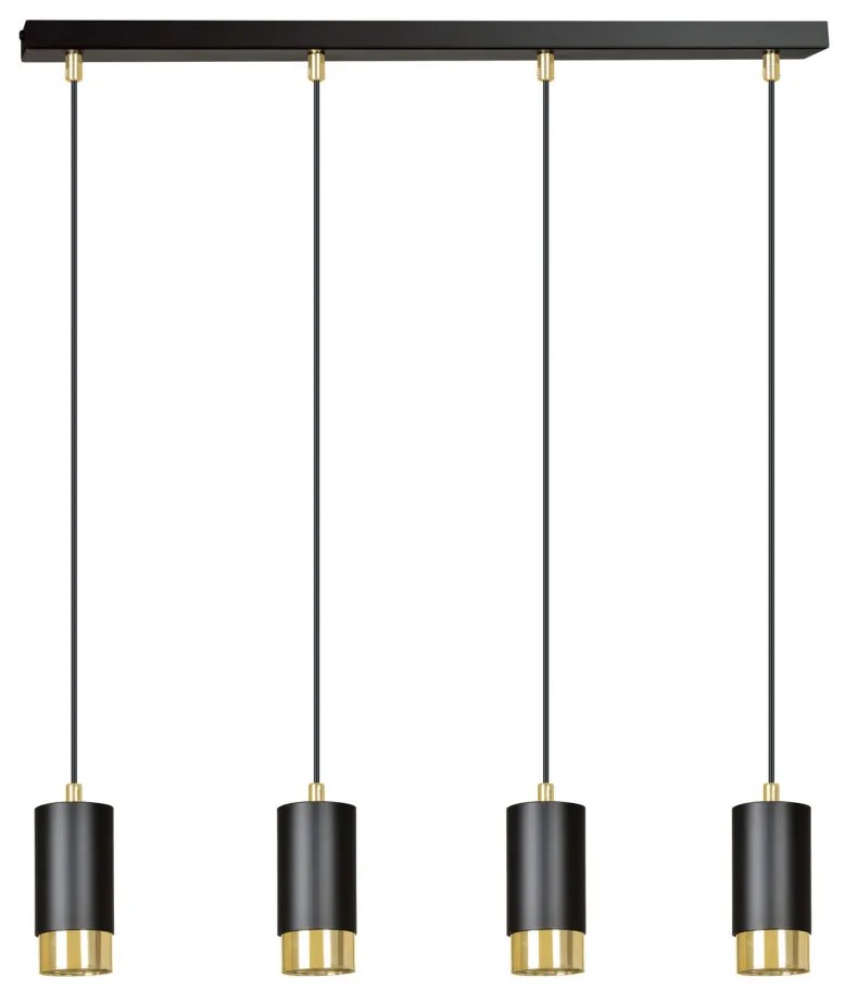 FUMIKO 4 | dizajnová závesná lampa Farba: Čierna / Zlatá