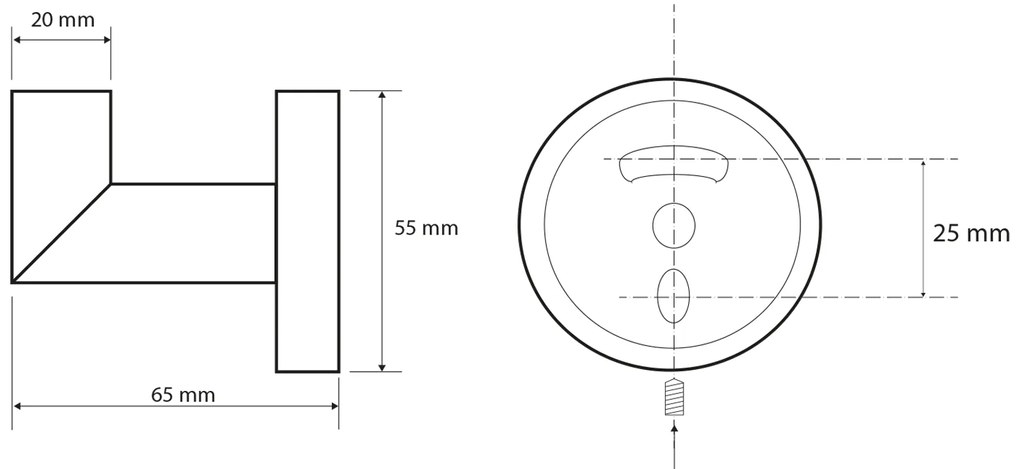 Sapho Sapho, X-ROUND BLACK háčik, čierna matná, XR208B