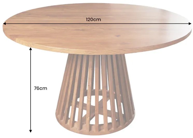 Jedálenský stôl MAISON JADE 120 cm masívne akáciové drevo