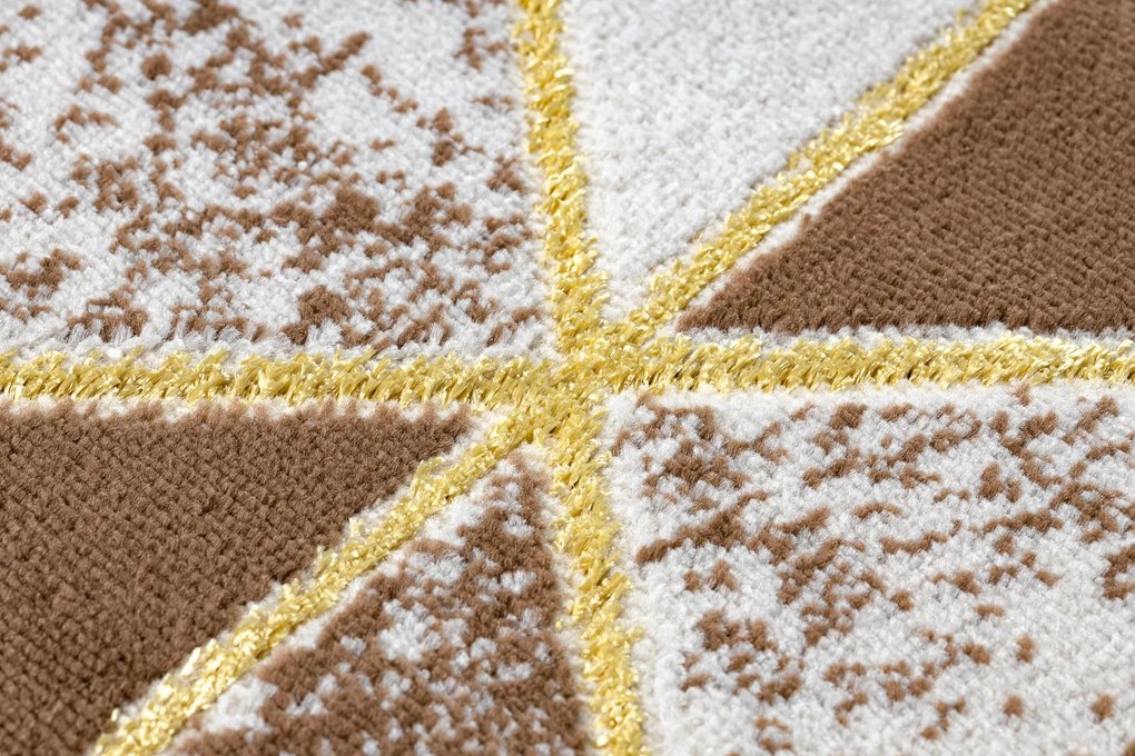 Moderný MEFE koberec B400 vzor kocka, 3D, tmavo-béžový