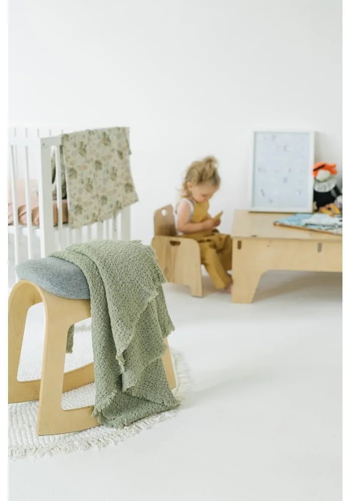 Detské béžové ľanové obliečky Linen Tales Botany, 140 x 200 cm