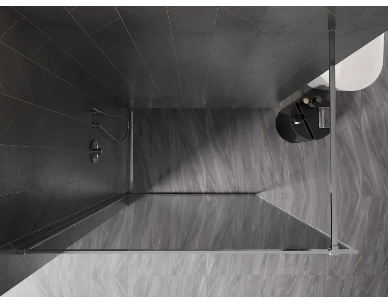 Mexen, Mexen Kioto-XF sprchová stena s rámom 80 x 202 cm, grafit 10 mm, chróm - 800-080-104-01-40-X