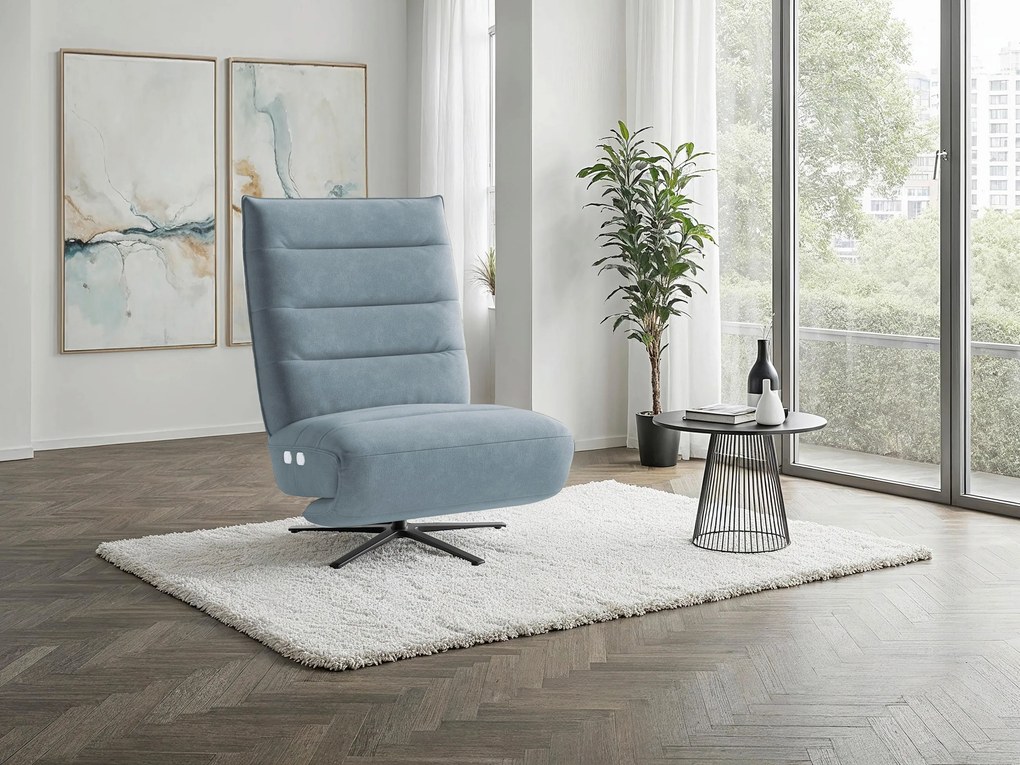 XXXLutz RELAXAČNÉ KRESLO, textil, svetlomodrá Sit & More - Online Only obývacie izby - 000144038078