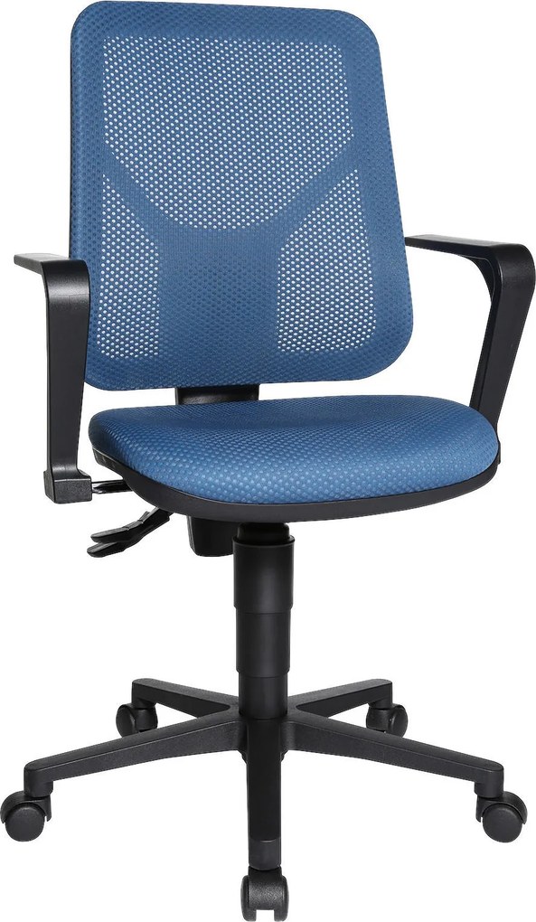 XXXLutz OTOČNÁ STOLIČKA, plochá tkanina, sieť, petrolejová - Online Only kancelárie - 001319008901