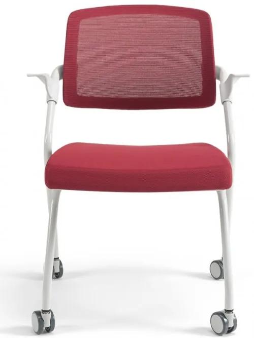 Konferenčná stolička na kolieskach Bestuhl U20 WHITE — viac farieb, stohovateľná Modrá