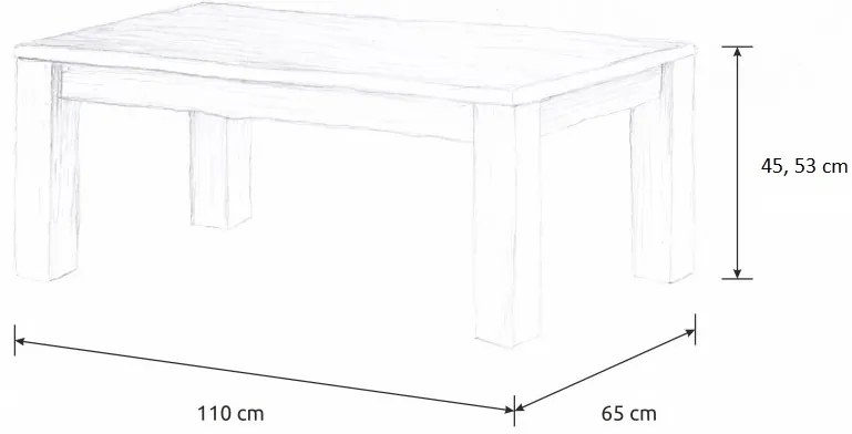 Wooded Konferenční stolek Chicago Standard z masivu DUB Výška stolku: 53 cm